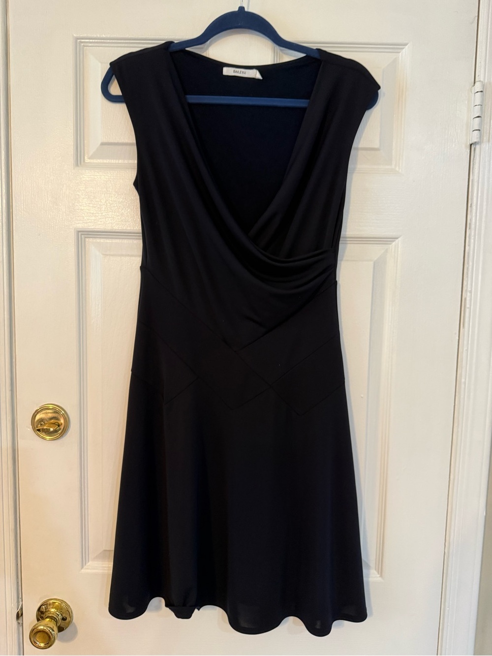 Bailey 44 Black Sleeveless Draped V-Neck Short Dress